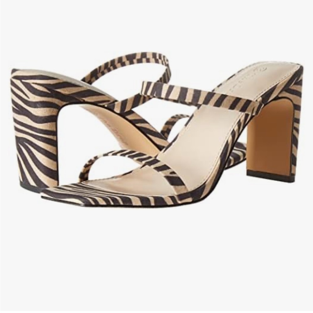 The Drop Avery Square Toe Two Strap High Heeled Sandal Sz 8 Women